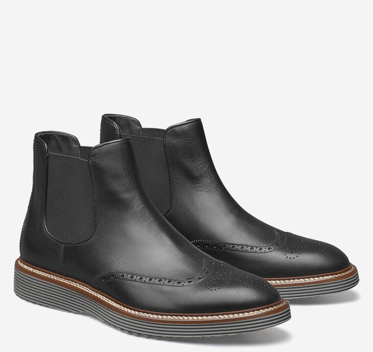 Johnston & Murphy Casteel Chelsea Wingtip Chelsea Stövlar Herr - Svarta Stövlar [DE8416537]